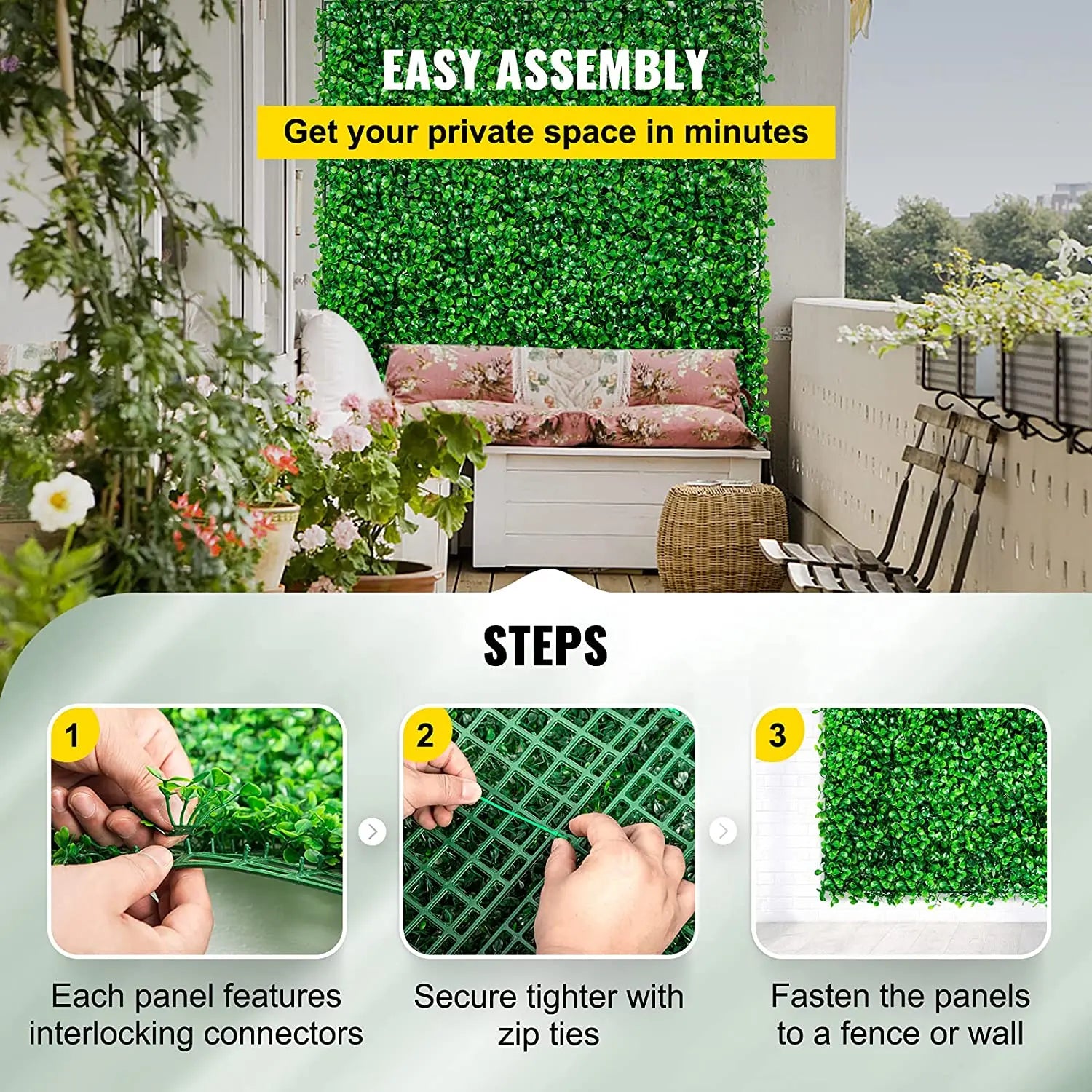 Artificial Plant Wall Decoration Boxwood Hedge Wall Pane - Next-Wave-Shopping