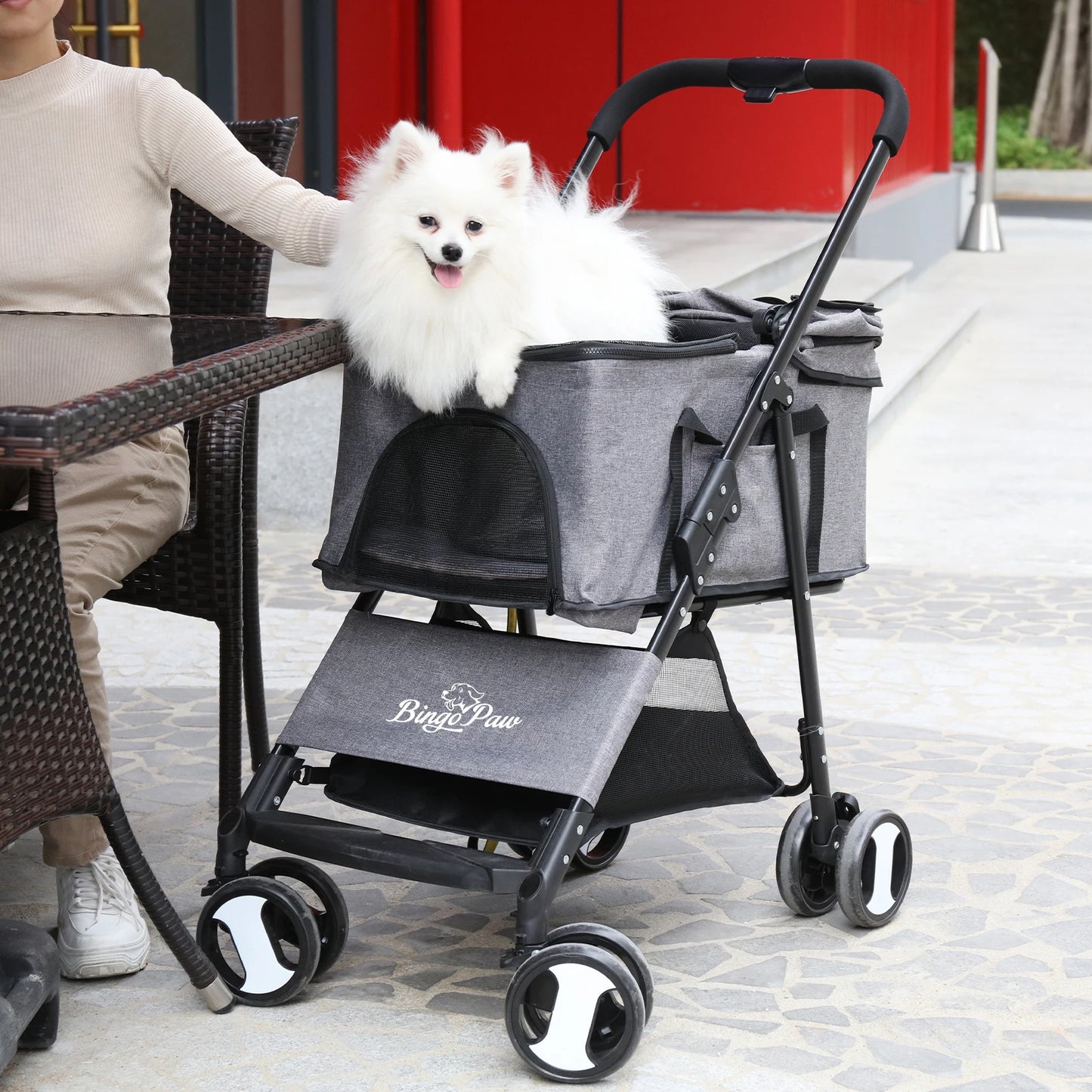 Pet Stroller Large 4 Wheel Dog Carrier - Next-Wave-Shopping