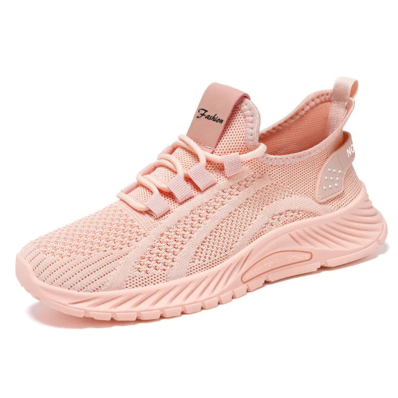 Oulylan Womens Sneakers 2024 Fall Fashion Slip On Walking Shoes Lady Casual Knit Breathable Flats Tennis Shoes - Next-Wave-Shopping