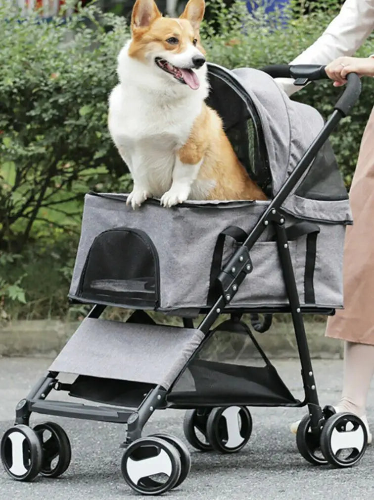 Pet Stroller Large 4 Wheel Dog Carrier - Next-Wave-Shopping