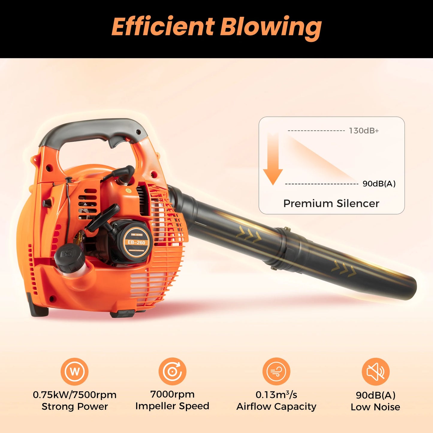 25.4CC  Commercial Handheld Leaf Blower Heavy Duty Gas Powered 2-Stroke Grass Clean Tool Leaf Blower - Next-Wave-Shopping