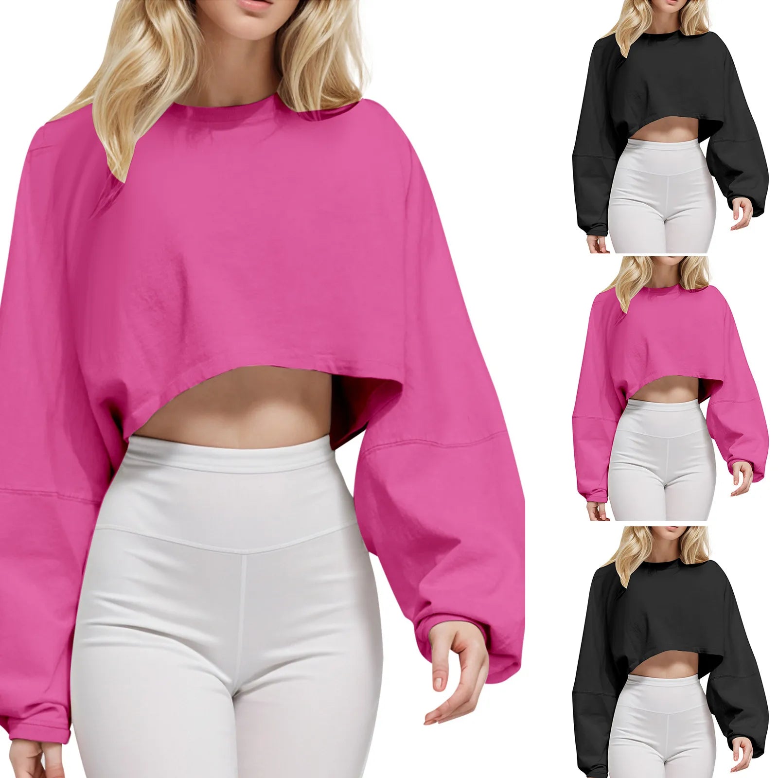 Women's Crew Neck Short T Shirt 2024 Summer/Autumn Knitted Long Sleeve Tees Elegant Crop Tops Ladies Y2k Street Harajuku Clothes - Next-Wave-Shopping