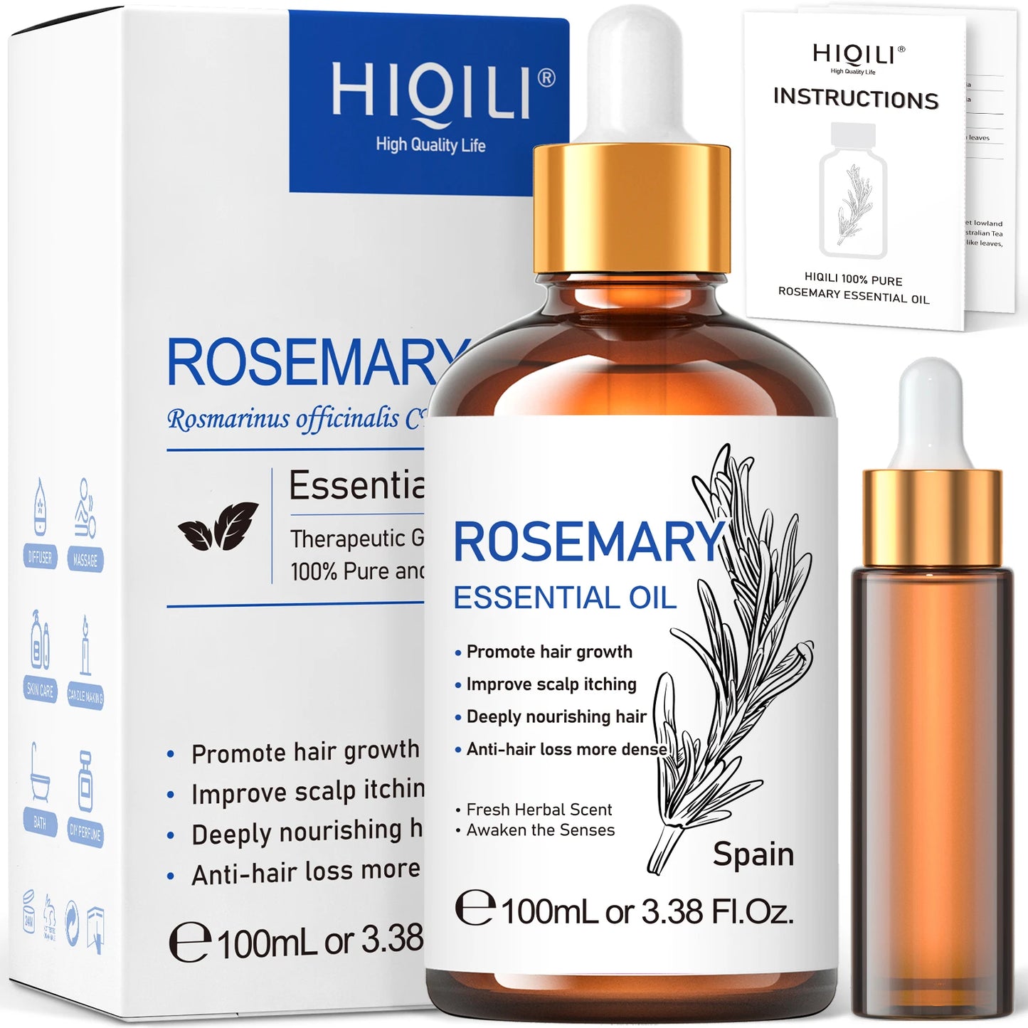 HIQILI Rosemary Jasmine Lavender Mint Essential Oils - Next-Wave-Shopping